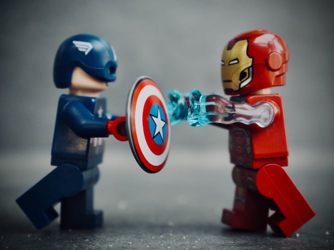 lego batman vs ironman fight